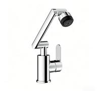 YWJFSA Rubinetto Lavello Cucina Pieghevole Miscelatore Monocomando con 4 Modalità Rubinetti con Bracci Articolati Regolabile in Altezza Girevole a 360°, Placcatura