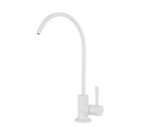YWJFSA Rubinetto per Acqua Potabile, Rubinetto Lavabo Cucina Rubinetto A Collo D'Oca, Raffreddamento Singolo Ruotabile,Bianco