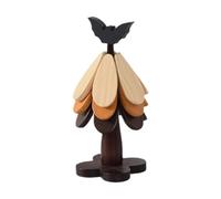 YWJLQH 3x Sottobicchieri per Bevande, Tovagliette in Legno, Decorazioni Creative per La Casa, Tovagliette in Legno Resistenti Al Calore, per Presine Calde, R, Pipistrello Nero
