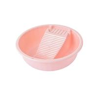 YWJLQH Lavatoio Vaschetta con Asse Lavapanni Contenitore Lavanderia Portatile in PP Robusto Perfetto per Lavare a Mano Abiti Adatta a Casa Bagno Dormitorio, Striscia Rosa
