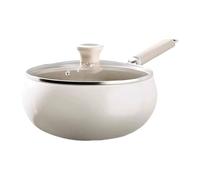YWJLQH Padella Casseruola Multiuso per Friggere Utensile Da Cucina E Tegame con Coperchio E Design a Pancia Profonda Anti Schizzi Adatta per Pasti Familiari, 24 Cm
