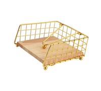 YWJLQH Portatovaglioli Organizzatore di Tovaglioli Portacarta Da Cucina Supporto Da Tavola Realizzato in Ferro Robusto E Legno Adatto per Ristoranti E Hotel, Oro