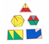 YWJLQH Set Educativo in Legno con Forme Geometriche per Bambini 4-6 Anni - per l'asilo nido | per la didattica, Versione professionale