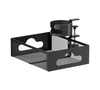 YWJLQH Soluzione di Archiviazione Sotto La Scrivania con Morsetto per La Gestione Dei Cavi E Dei Materiali, Facile Installazione, Nero