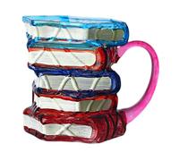YWJLQH Tazza da caffè Letteraria con Motivo Libri Antichi E capacità 420ml per Appassionati di Libri Ideale per Donne Bibliotecarie, Maniglia Rosa
