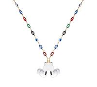 YWJRINDFL Catena magnetica anti-smarrimento, da donna, con perline dorate, compatibile con Airpods Pro, 1, 2, 3, Perline colorate per gli occhi, M