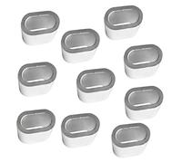 YWMJZEU 10 Pezzi di Manicotti per Cavi in alluminio con Foro Singolo, Puntali a Crimpare Ad Anello, Ovali, per Funi Metalliche Da 3 Mm a 10 Mm, 8 millimetri