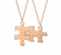 YWMJZEU 2 Pezzi Collana Puzzle Incisione Ciondolo Puzzle Componibile Idea Regalo Collana Coppia per Migliori Compagne, Coppie, Festa Degli Innamorati, color to 3, Vuoto