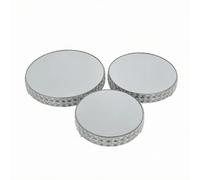 YWMJZEU 3 Pezzi Vassoio in con Bordo Decorato Pratico Vassoio Espositore in Resistente per Celebrazioni, Argento
