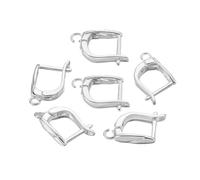 YWMJZEU 6 Pezzi Ganci Orecchini Ganci Artigianali Ganci Fai da Te Chiusure Orecchini Materiale Rame Resistente per Progetti Creativi Adatto per Donne Festa Ma, Piazza d'Argento