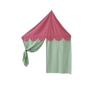 YWMJZEU Angolo con Mantovana Spaziosa Angolo Morbida per Bambini, Cameretta, Stile Moderno E Minimalista con Tetto Rosso E Pareti A Strisce Verdi, Ideale per Angoli Gioco