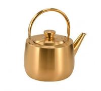 YWMJZEU Bollitore da 4 Litri Coperchio erente Bollitore con Beccuccio Lungo Compatibile Induzione Attrezzo Cucina, Array, Oro