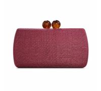 YWMJZEU Borsa Serale in Paglia Compatta Pochette di Paglia Chic Clutch Rigida per Cerimonia, Array, Vino Rosso