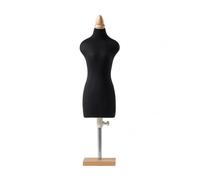 YWMJZEU Busto Modellistico Donna senza Braccia e Gambe Manichino Cucito Donna Supporto Stabile Busto Rivestito in Tessuto per Designer , Nero , Base Quadrata In Legno, Un Terzo, Nero