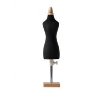 YWMJZEU Busto Modellistico Donna senza Braccia e Gambe Manichino Cucito Donna Supporto Stabile Busto Rivestito in Tessuto per Designer , Nero , Base Quadrata In Legno, Un Quarto, Nero