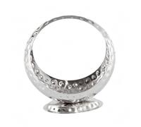 YWMJZEU Fruttiera Testurizzata a Rilievo Argento Vassoio Frutta in Acciaio Inox Resistente e Robusto Vassoio Snack in Metallo, Argento, 55 Cm