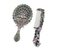 YWMJZEU Set di Specchio e Pettine Ornato Set Specchio e Pettine con Decorazione a Elegante per Occasioni Speciali, Stile C