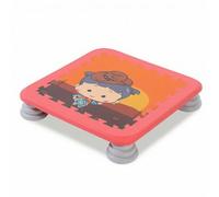 YWMJZEU Tappeto Elastico Quadrato da Interno con Bordo Imbottito Basso Profilo Giocattolo per Bambini Piccoli, Cameretta, Area Ricreativa, Rosso, Tappeto Elastico Rosso Moderno con Motivo