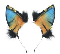 Ywmsfl Fasce per capelli fatte a mano con orecchie di lupo in metallo con orecchino in metallo Fasce per anime a tema riunioni per ragazza