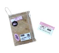 Ywmsfl Portachiavi con ciondolo in PVC con cerniera per organizzare le carte di piccole dimensioni Photocard Protector Custodia portatile per carte portachiavi ciondolo