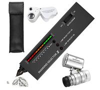 YWNYT Penna tester per diamanti, professionale per gioielli, selettore elettronico di diamanti, penna tester per diamanti, con lenti d'ingrandimento 30X 60X, mini LED pieghevole