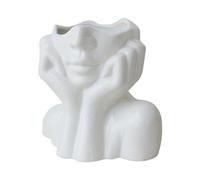 YWNYT Vaso in ceramica con viso femminile, forma artistica, a mezzo busto, vaso da donna femminista, minimalista, decorativo, moderno, per casa, soggiorno, ufficio (B)
