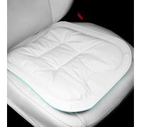Ywooon Cuscino per Sedile Auto, Cuscino del Sedile per Auto Coprisedile Comfort Traspirante in Pelle Nappa, Coprisedile Universale Auto Pelle per Sedile Anteriori (Bianco, 1 Pezzo)