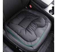 Ywooon Cuscino per Sedile Auto, Cuscino del Sedile per Auto Coprisedile Comfort Traspirante in Pelle Nappa, Coprisedile Universale Auto Pelle per Sedile Anteriori (Nero, 1 Pezzo)