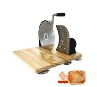 YWPYMX Affettatrice per Pane, Spessore Regolabile 0-15 mm; Tagliere Pieghevole in Legno con Base a Ventosa; Coltello da Pane per Cucina e panificazione Silver