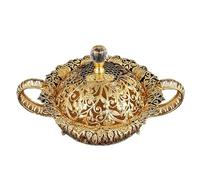YWPYMX Ciotola per Frutta, Piatto per Noci, Piatto per Caramelle, Intaglio Dorato con Coperchio, Vassoio per Soggiorno Gold Circle