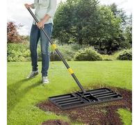 YWPYMX Rastrello livellatore per prato, livellatore in acciaio inox, adatto per condimento del terriccio, abbellimento del cortile, terreno terreno, sabbia, sporco, erba, attrezzi da giardino di