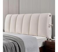 YWQJL Copertura Reversibile per Testiera Cuscini Testiera Letto Matrimoniali o King Copri Testata Letto Protezione Imbottita Contro Urti e Graffi Cuscino da Lettura(#2,155x50cm)