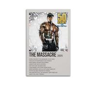 YWROLERYRY Poster decorativo da parete su tela con scritta "50 Cent Il massacro", stile vintage, per soggiorno e camera da letto, 50 x 75 cm, senza cornice