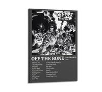 YWROLERYRY Stampa artistica da parete su tela con album The Cramps Off The Bone Tracklist, poster decorativo per soggiorno, camera da letto, 60 x 90 cm, con cornice