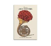 YWRRWQBER Poster artistico da parete con motivo festival jazz di Parigi, decorazione artistica da parete vintage, poster decorativo per soggiorno, camera da letto, 40 x 60 cm, senza cornice