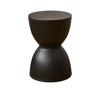 YWRU Sgabello per Trucco Clessidra Creativa Sgabello da Pranzo Rotondo Plastica Sgabello da Doccia da Bagno Impermeabile Anti-Coccole per Cucina Camera da Letto Soggiorno,30×43cm(Color:Nero)