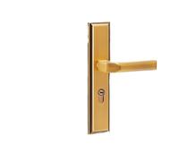 YWRWUPMGK Serratura for porta interna semplice nera for camera da letto Serratura for porta in legno silenziosa for uso domestico Maniglia a pannello solido Maniglia in lega di zinco(Yellow bronze)