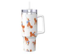 YWSOTRE Adorabile Akita Inu,Tazza Ice Bully da 40 oz con manico, in acciaio inossidabile, con borraccia