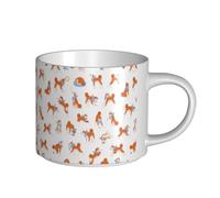 YWSOTRE Adorabile Akita Inu, Tazza in ceramica di grande capacità, tazza da tè, tazza da caffè 450 ml