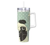 YWSOTRE Adoro i carlini,Tazza Ice Bully da 40 oz con manico, in acciaio inossidabile, con borraccia