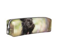 YWSOTRE Affenpinscher Lawn Black Dogs Monkey Terrier, Astuccio per matite Astuccio per penne Astuccio per matite in pelle portatile con astuccio cosmetico con cerniera