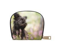 YWSOTRE Affenpinscher Lawn Black Dogs Monkey Terrier, Custodia per carte in pelle PU Elegante porta carte di credito Porta carte di credito