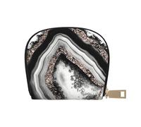 YWSOTRE Agata oro rosa glitter glam gemma decorazione art, Custodia per carte in pelle PU Elegante porta carte di credito Porta carte di credito
