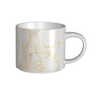 YWSOTRE Aggiungi il tuo testo Marmo Oro Vuoto Moderno Elegante, Tazza in ceramica di grande capacità, tazza da tè, tazza da caffè 450 ml