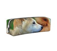 YWSOTRE Akita Inu Bokeh Animali Cani Akita Inu, Astuccio per matite Astuccio per penne Astuccio per matite in pelle portatile con astuccio cosmetico con cerniera