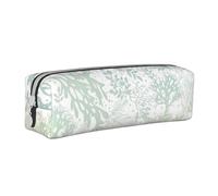 YWSOTRE Alghe blu del mare verde, Astuccio per matite Astuccio per penne Astuccio per matite in pelle portatile con astuccio cosmetico con cerniera