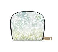YWSOTRE Alghe blu del mare verde, Custodia per carte in pelle PU Elegante porta carte di credito Porta carte di credito