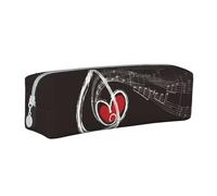 YWSOTRE Amo le note musicali, Astuccio per matite Astuccio per penne Astuccio per matite in pelle portatile con astuccio cosmetico con cerniera