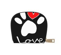 YWSOTRE Amore della zampa dell'impronta del cane, Custodia per carte in pelle PU Elegante porta carte di credito Porta carte di credito