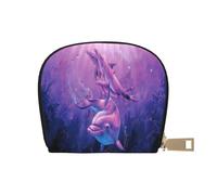 YWSOTRE Animale dei delfini, Custodia per carte in pelle PU Elegante porta carte di credito Porta carte di credito
